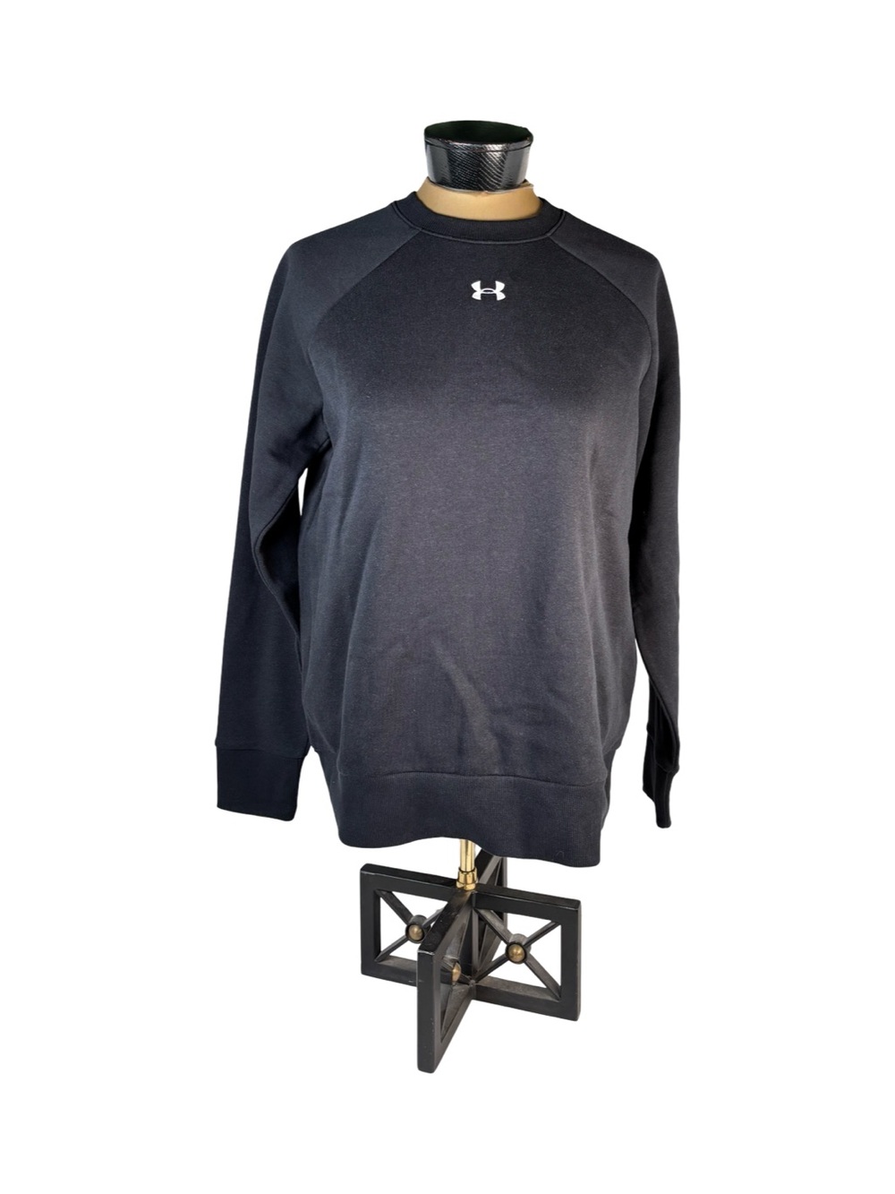 Under Armour Womens Rival Fleece Crew Neck Sweatshirt In Black Size S NWT